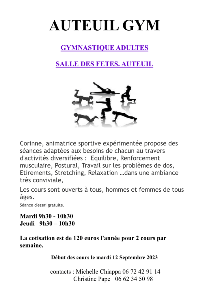 Auteuil Gym flyer1