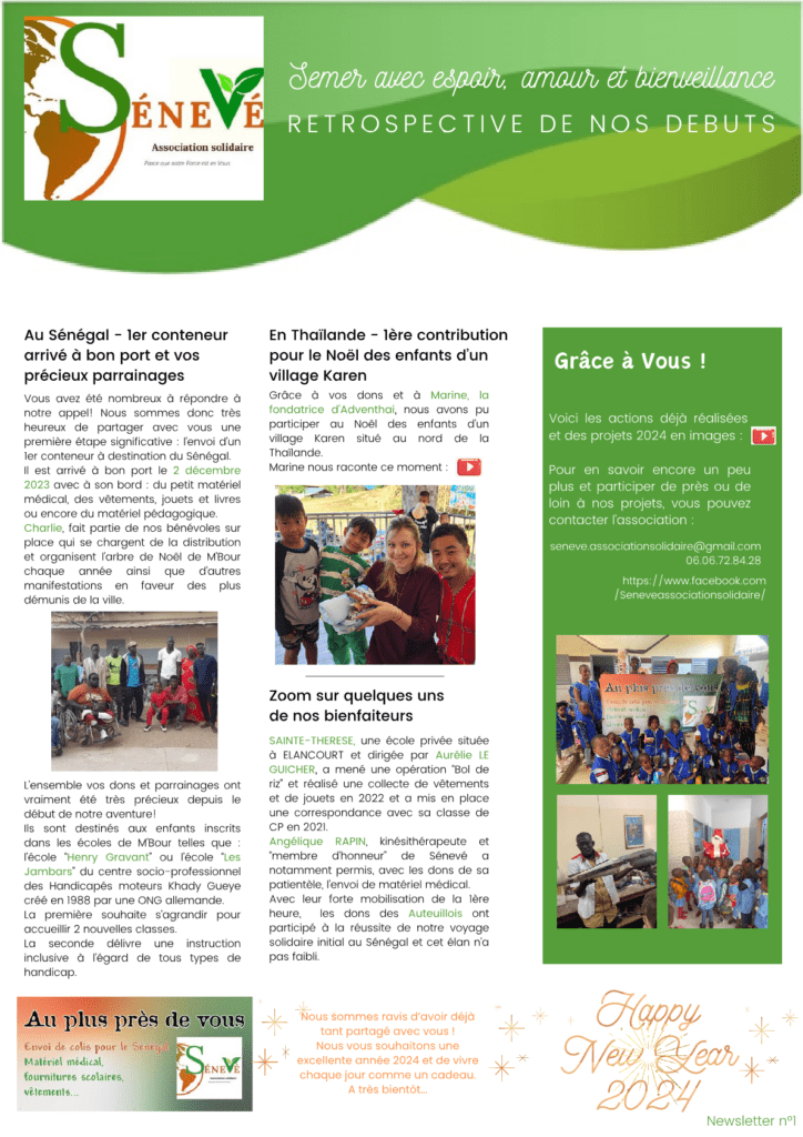 Newsletter Seneve Janvier 2024