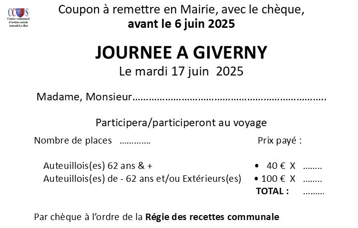 Giverny Coupon réponse