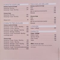 Tarifs Renaissance Coiffure