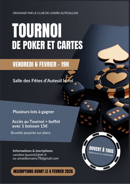 Affiche Évènement Tournoi de Poker M3