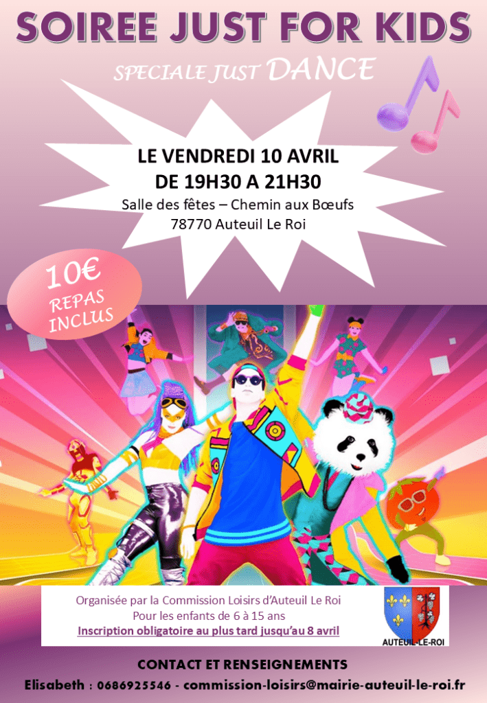 Affiche Soirée Just for Kids du 10 04 2026