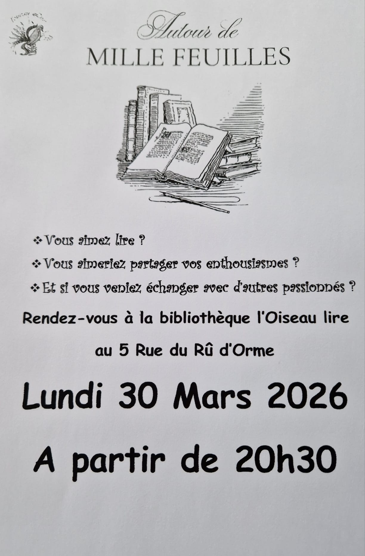 Club de lecture du 30 03 2026